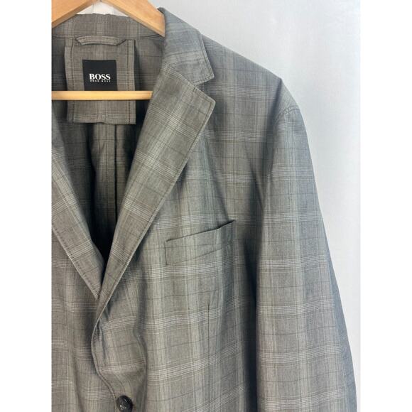 Hugo Boss Miltuz-W Unstructured Mens Grey Check Sz 44R - Picture 3 of 9